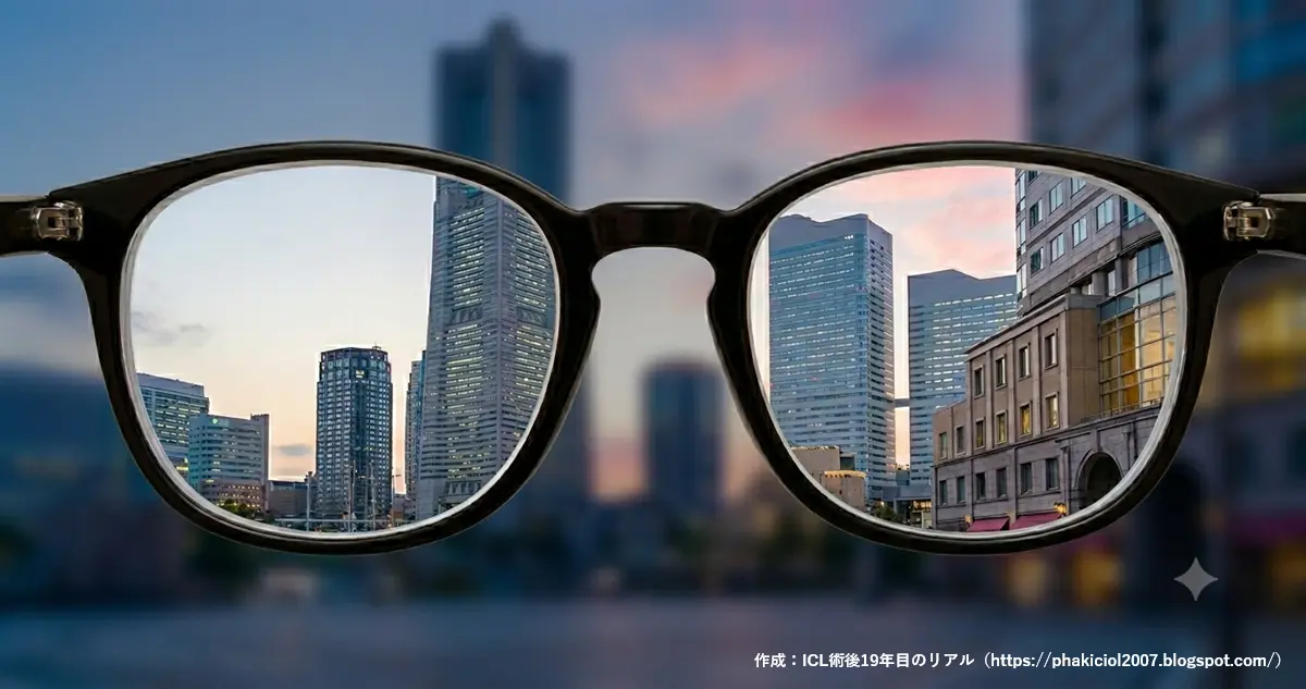 フレーム内外の視力差イメージ|ICL術後19年目のリアル
